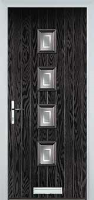 4 Square (centre) Enfield Composite Front Door in Black Brown