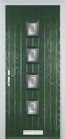 4 Square (centre) Enfield Composite Front Door in Green