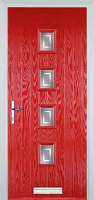 4 Square (centre) Enfield Composite Front Door in Poppy Red