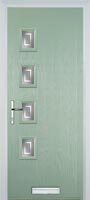 4 Square (off set) Enfield Composite Front Door in Chartwell Green