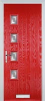 4 Square (off set) Enfield Composite Front Door in Poppy Red