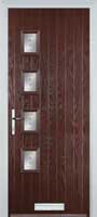 4 Square (off set) Staxton Composite Front Door in Darkwood