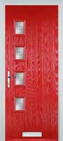 4 Square (off set) Staxton Composite Front Door in Poppy Red