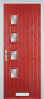 4 Square (off set) Staxton Composite Front Door in Red