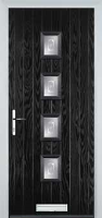 4 Square (centre) Staxton Composite Front Door in Black