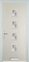 4 Square (centre) Staxton Composite Front Door in Cream