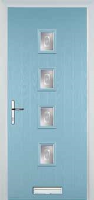 4 Square (centre) Staxton Composite Front Door in Duck Egg Blue