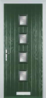 4 Square (centre) Staxton Composite Front Door in Green