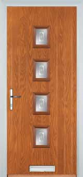 4 Square (centre) Staxton Composite Front Door in Oak