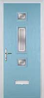 Mid 3 Square Enfield Composite Front Door in Duck Egg Blue