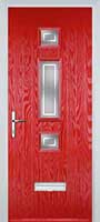 Mid 3 Square Enfield Composite Front Door in Poppy Red