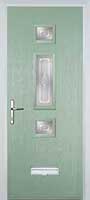 Mid 3 Square Staxton Composite Front Door in Chartwell Green