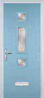 Mid 3 Square Staxton Composite Front Door in Duck Egg Blue