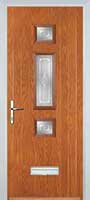 Mid 3 Square Staxton Composite Front Door in Oak