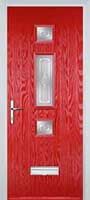 Mid 3 Square Staxton Composite Front Door in Poppy Red