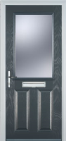 2 Panel 1 Square Glazed FD30s Composite Fire Door in Anthracite Grey