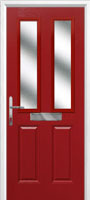 2 Panel 2 Square Glazed FD30s Composite Fire Door in Red