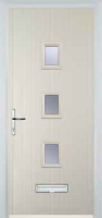 3 Square Glazed FD30s Composite Fire Door in Cream