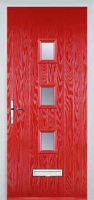 3 Square Glazed FD30s Composite Fire Door in Poppy Red