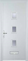 3 Square Glazed FD30s Composite Fire Door in White