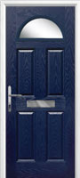 4 Panel 1 Arch Glazed FD30s Composite Fire Door in Dark Blue