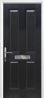 4 Panel FD30s Composite Fire Door in Black