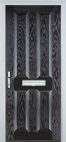 4 Panel FD30s Composite Fire Door in Black Brown