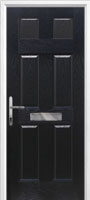 6 Panel FD30s Composite Fire Door in Black