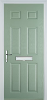 6 Panel FD30s Composite Fire Door in Chartwell Green