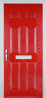 6 Panel FD30s Composite Fire Door in Poppy Red