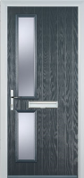 Twin Square Glazed FD30s Composite Fire Door in Anthracite Grey