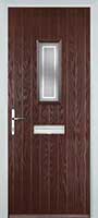 1 Square Enfield Timber Solid Core Door in Darkwood
