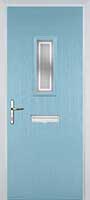 1 Square Enfield Timber Solid Core Door in Duck Egg Blue
