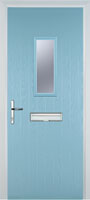 1 Square Timber Solid Core Door in Duck Egg Blue