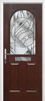 2 Panel 1 Arch Abstract Timber Solid Core Door in Darkwood