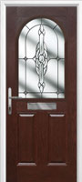 2 Panel 1 Arch Crystal Bohemia Timber Solid Core Door in Darkwood