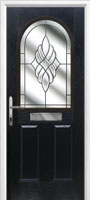 2 Panel 1 Arch Crystal Eternity Timber Solid Core Door in Black
