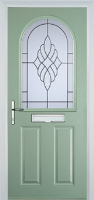 2 Panel 1 Arch Crystal Eternity Timber Solid Core Door in Chartwell Green