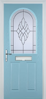 2 Panel 1 Arch Crystal Eternity Timber Solid Core Door in Duck Egg Blue