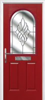2 Panel 1 Arch Crystal Eternity Timber Solid Core Door in Red