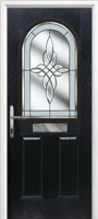 2 Panel 1 Arch Crystal Harmony Timber Solid Core Door in Black