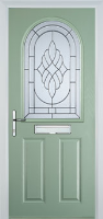 2 Panel 1 Arch Elegance Timber Solid Core Door in Chartwell Green