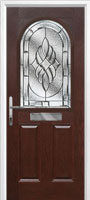 2 Panel 1 Arch Elegance Timber Solid Core Door in Darkwood