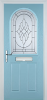 2 Panel 1 Arch Elegance Timber Solid Core Door in Duck Egg Blue