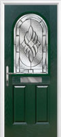 2 Panel 1 Arch Elegance Timber Solid Core Door in Green