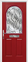 2 Panel 1 Arch Elegance Timber Solid Core Door in Red