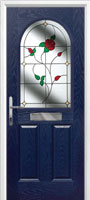 2 Panel 1 Arch English Rose Timber Solid Core Door in Dark Blue