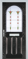 2 Panel 1 Arch Fleur Timber Solid Core Door in Black Brown