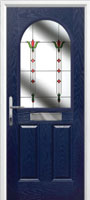 2 Panel 1 Arch Fleur Timber Solid Core Door in Dark Blue