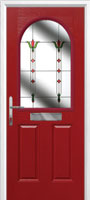 2 Panel 1 Arch Fleur Timber Solid Core Door in Red